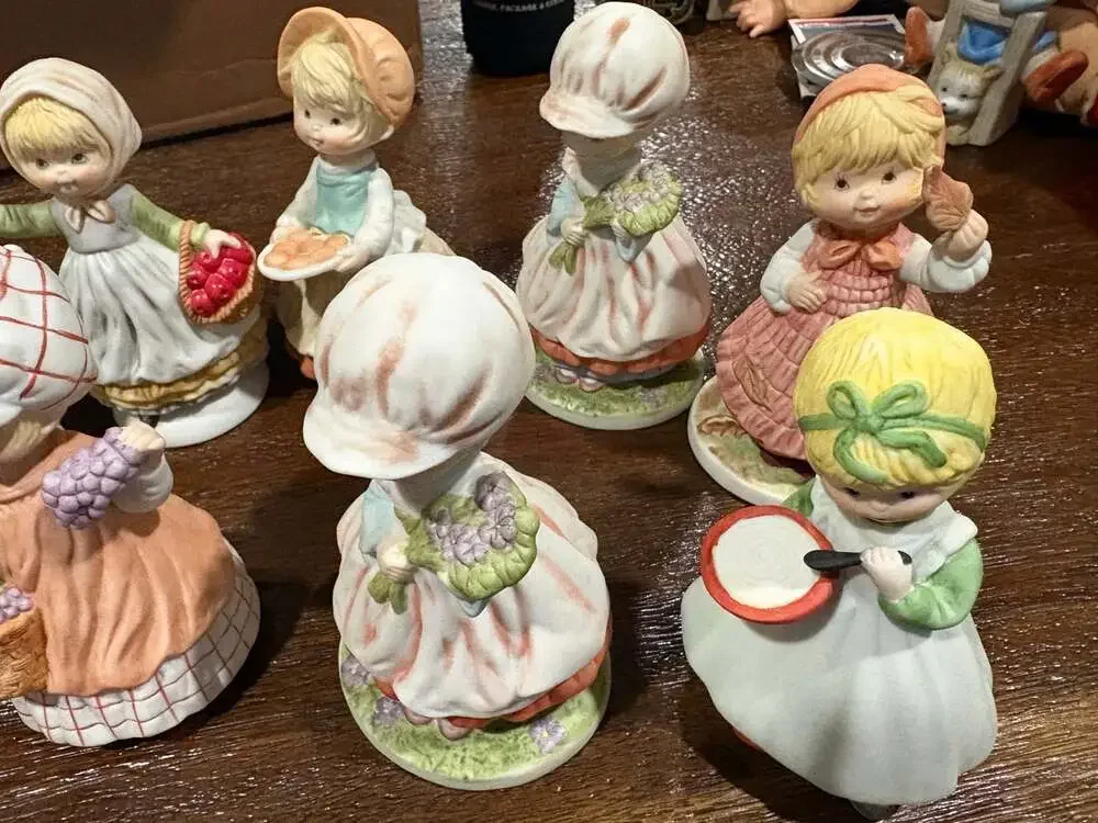 Lot of 9 Megan and Friends by Heartline Vintage Girl Figurine Set